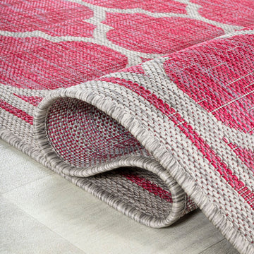 Trebol Moroccan Trellis Textured Weave Indoor/outdoor Runner Rug